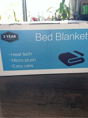 Bed Blanket Micro Plush Heat Tech Blanket - Blue